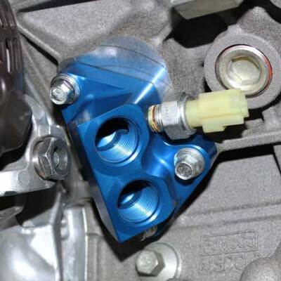 Ford Mustang 2011-2014 5.0L 4V TI-VCT Oil Line Adaptor M-6881-M50
