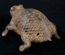 Arte Africano - Tartaruga IN Bronzo Cera Persa Baule Akan - 15 CMS