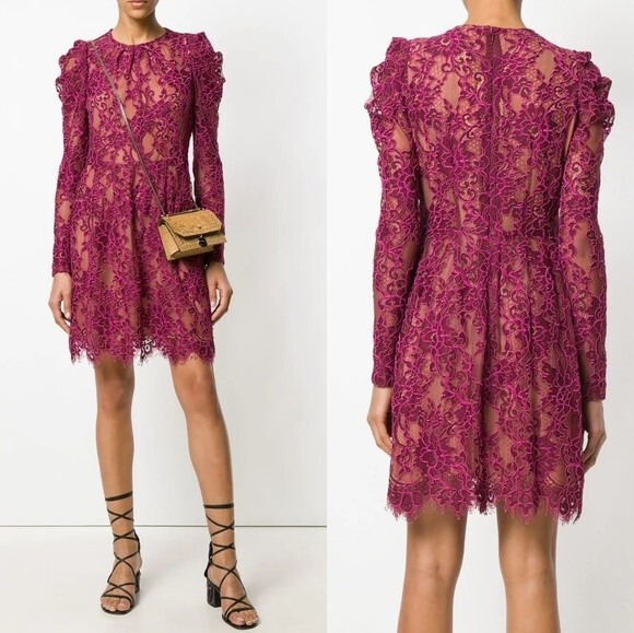 $305 Michael Kors Floral Lace Scalloped Shift Mini Dress Sz $305 Michael Kors Floral Lace Scalloped Shift Mini Dress Sz