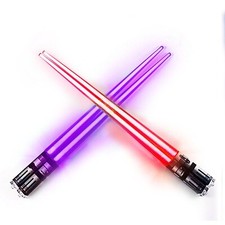 Chop Sabers Light Up LightSaber Chopsticks Set, 2 Pairs, Red Purple 2-pairs