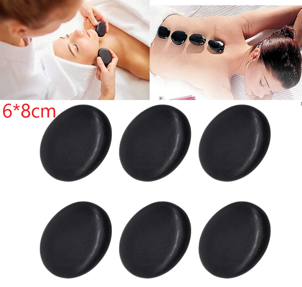 6 Stk Spa Hot Stone Massage Set Basalt Massagesteine Massage Basaltsteine DE ✅