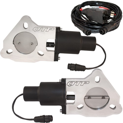 QTP 2.25in Bolt-On QTEC Dual Electric Cutout Valves - Pair - Picture 2 of 3