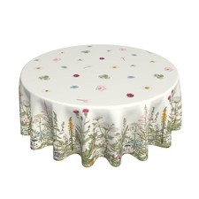 AEIOAE Spring Summer Tablecloth Round 70x70 Inch, Colorful Wild Flowers Table...