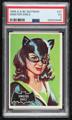 1966 Topps Batman Black Bat #27 Sinister Smile — PSA 3