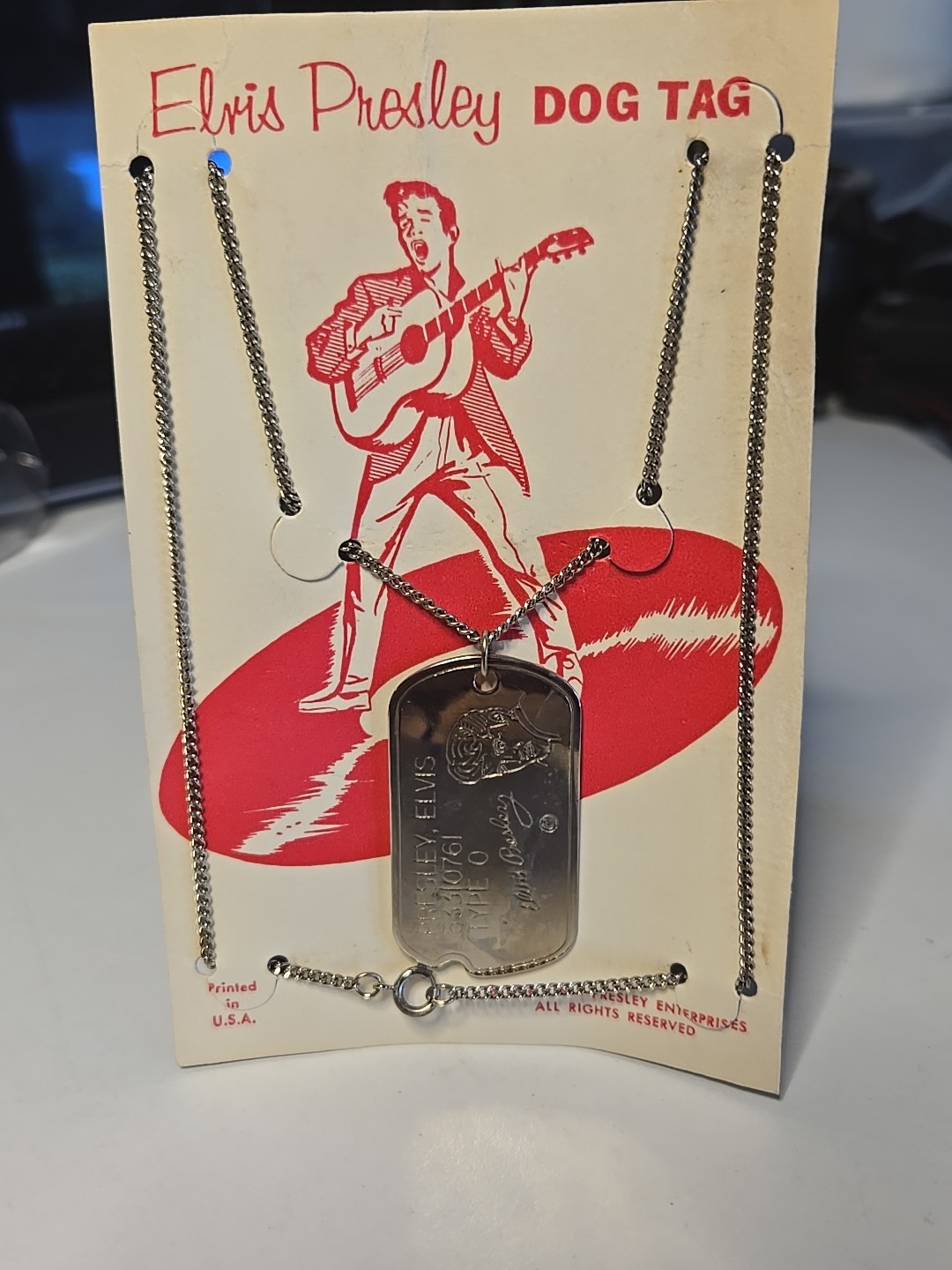 1956 ELVIS PRESLEY ORIGINAL DOG TAG W/CARD