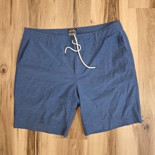 Faherty All Day Shorts Mens 36 Blue Performance Stretch Drawstring Pockets