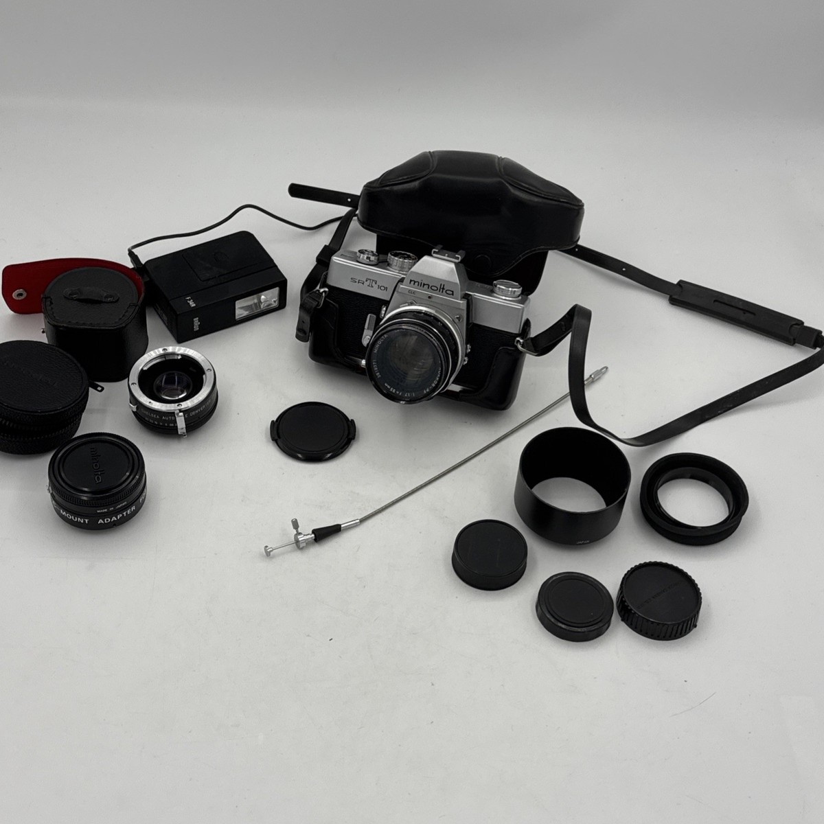 Minolta SRT 101 SLR Film Camera MC Rokkor-PF 55mm F1.7 from JAPAN