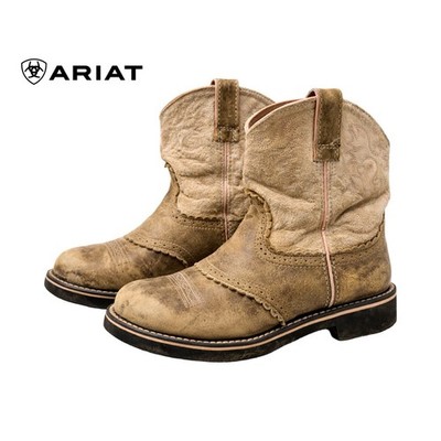 Ariat Fatbaby Girls Youth Cowgirl Boots (Size: 4) | Brown Western Short Shaft
