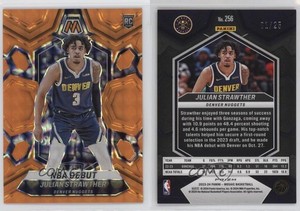 2023-24 Mosaic NBA Debut Fluorescent Orange Prizm /25 Julian Strawther Rookie RC