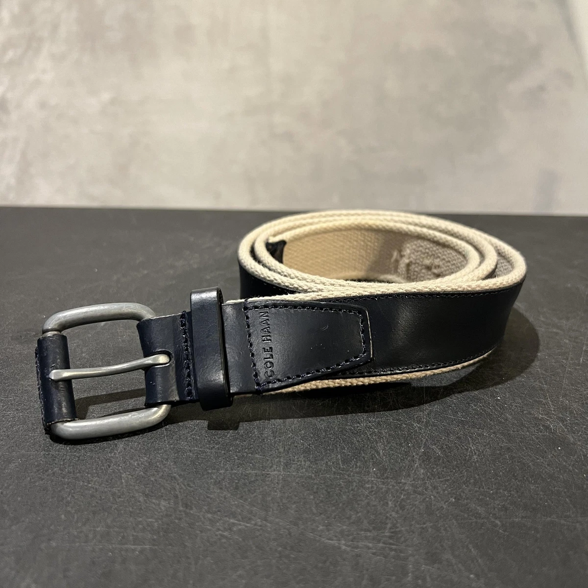 Cole Haan belts 1 black, 1 navy blue 32MM FE W/BROGUE PERF at Amazon Men main image 4