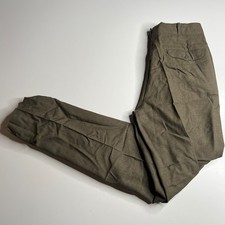 Vintage US Army Wool Serge Trousers OG Green Mens 32x36 Talon Zip Military