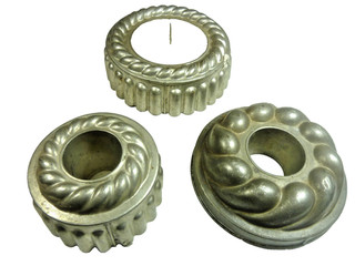 BEAUX MOULES GATEAUX FER BLANC 19E / ART POPULAIRE OUTIL ANCIEN CUISINE