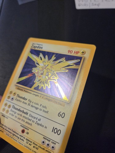 Pokemon Card - Zapdos 16/102 Holo Rare Base Set 1999 Vintage 1999 WOTC - NM - Picture 3 of 5