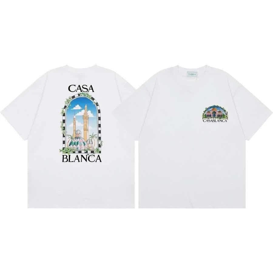Casablanca 280g double weave pure cotton men's and women's beach T-shirt
Opens in a new window or ta