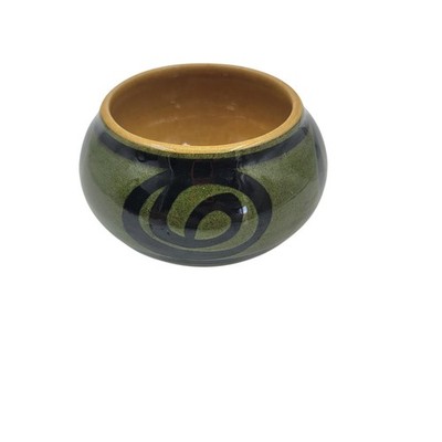 Vintage Brixham Pottery, Devon. Green Glaze Pot/Dish. 1.75'' Tall, 2.25'' Rim Dia