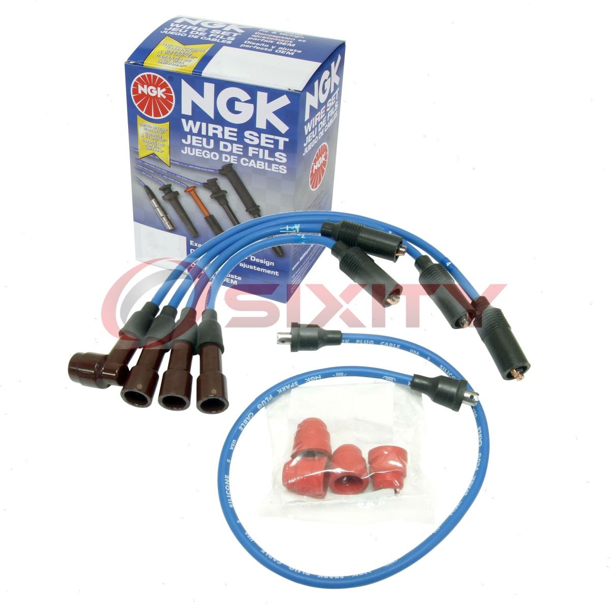 1 pc NGK Spark Plug Wire Set for 1959-1968 Volvo 122 1.8L 1.6L L4 - Engine pf