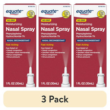 (3 Pack) Equate Nasal Four Nasal Spray, Phenylephrine Hydrochloride 1%, 1 fl oz