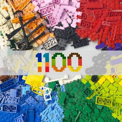 1100 Pieces Building Blocks, with All Major Brands, Bulk Blocks, Includes Whe...