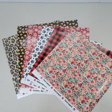 HTV Heat Transfer Vinyl Bundle 6 Patterned Sheets for Cricut, Cameo, Iron-On T