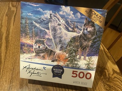 Winter Solace 500 pc Jigsaw Puzzle w/Bonus Puzzle Poster ABRAHAM HUNTER ROSEART