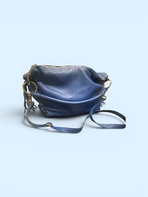 Vera Pelle Royal Blue Smooth Italian Leather Crossbody Bag