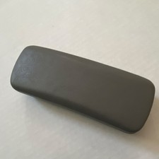Gray Hard Eyeglass Case for Glasses, Sunglasses, Faux Clamshell Leather Flip Top