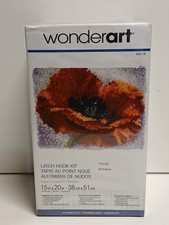New Wonder Art Latch Hook Kit 426118 Poppy Flower 15" x 20" NEW