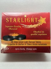 100 Ct Starlight 33 mm Round Charcoal Disc Hookah Narghile Incense Slow Burn