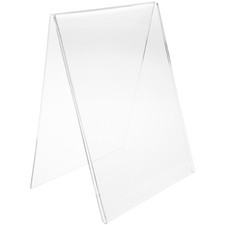 Plymor Clear Acrylic A-Frame Holder for 1 Sign or Photo, 11" H x 8.5" W x 6" D
