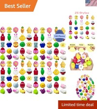 Fun 100 PCS Easter Mochi Squishy Toys - 25 Styles Perfect for Kids' Gifts