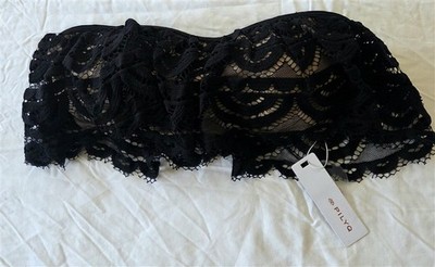 NWT PIlyq D WaterLily Lace Flutter Bandeau Bikini Bottom Swim 133121