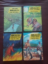 4 x Vintage Biggles Hardcover Books Capt W. E. Johns Biggles Flies Again Etc.