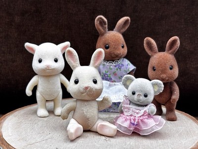 Vintage Epoch Calico Critters Sylvanian Family 5 Animal Bundle