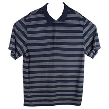 Navy Blue Striped Nike Golf Polo Shirt Mens XL Tour Performance Dri Fit