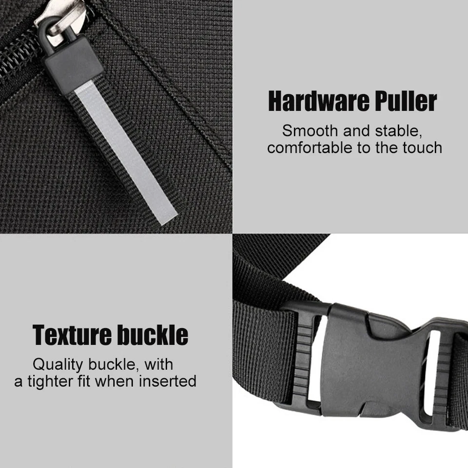 1PCS Large Crossbody Fanny Pack, Water-Resistant Waist Bag with 2-Zipper Pockets - Image 4 of 4