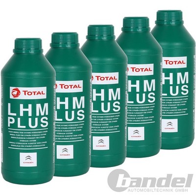5x1L TOTAL LHM PLUS + HYDRAULIKÖL ÖL GRÜN SERVOÖL BREMSFLÜSSIGKEIT für CITROEN