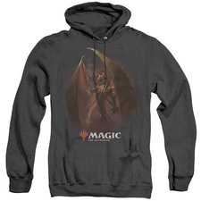 Magic The Gathering Nicol Bolas Mens Heather Hoodie Black Officially Licensed