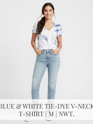  Universal Thread Short Sleeve Blue Tie Dye Top