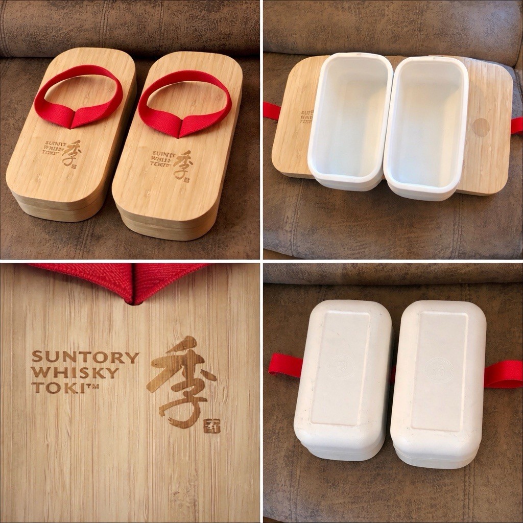 Juego de lonchera Suntory Whisky Toki tapa de bambú Bento profesional japonés