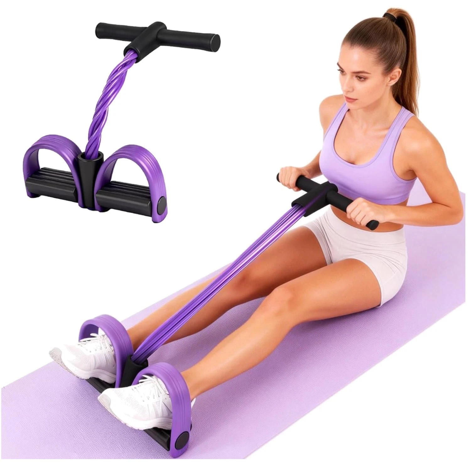 Purple Resistance Band with Handles