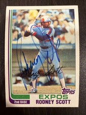 RODNEY SCOTT 1982 TOPPS AUTOGRAPHED SIGNED AUTO BASEBALL CARD WU