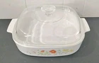 Vintage Corning Ware Wildflower A-10-B Casserole Dish 10x10x2 w/Pyrex Lid