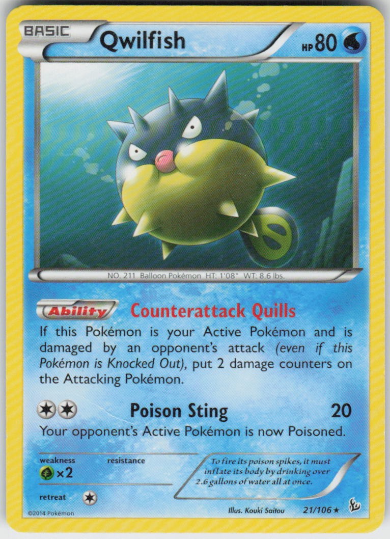 QWILFISH 21/106 FLASHFIRE POKEMON RARE MP