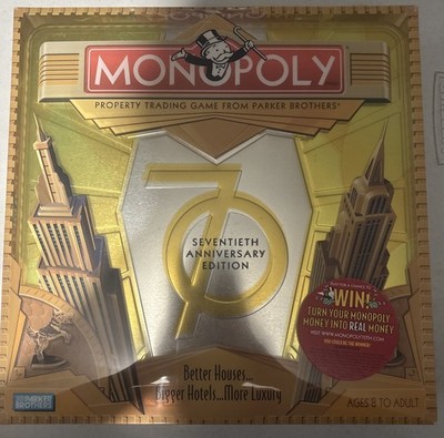Monopoly 70th Anniversary Edition Game in Collectors Tin SEALED BOX UNIQUE