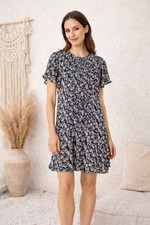 Reiss Lulu Ditsy Floral Flippy Mini Dress in Blue size 6