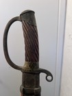 Curved Single-Edge Steel Saber Sword w/ Wood Grip & Scabbard, Hidden Tang — photo 2