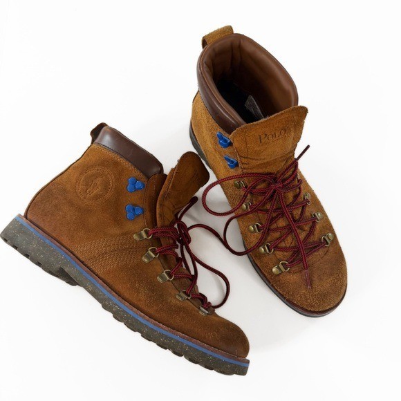 Polo Ralph Lauren Boots Men’s Size 12 Millbrook Suede Leather Hiking Brown VTG
