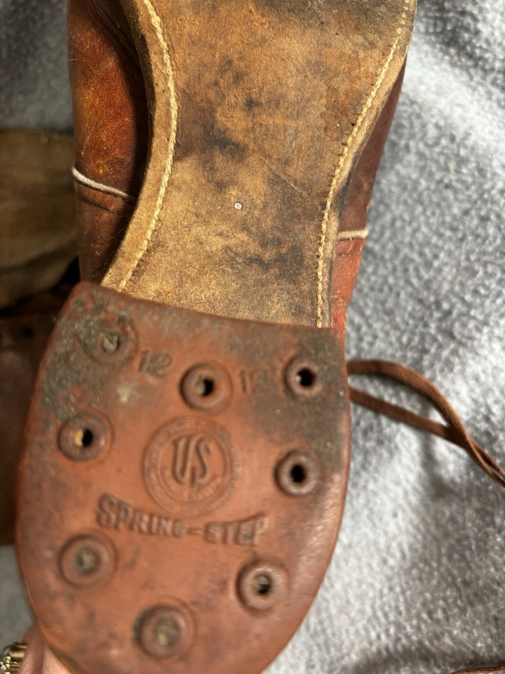 Antique VTG Brown Leather Tall Lace Up Riding Boots Spring-Step Women’s - Image 4 of 4