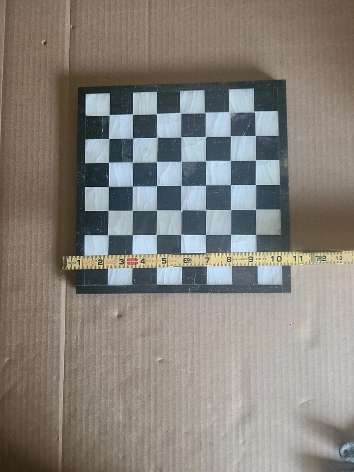 "Tablero de ajedrez vintage de piedra de ónix de mármol de 11"" solo tablero de charcutería de peso pesado" Foto 4 de 4