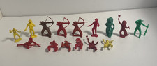 qty15 Vintage Plastic Marx MPC Native American Indians Cowboys Wounded Cowboy